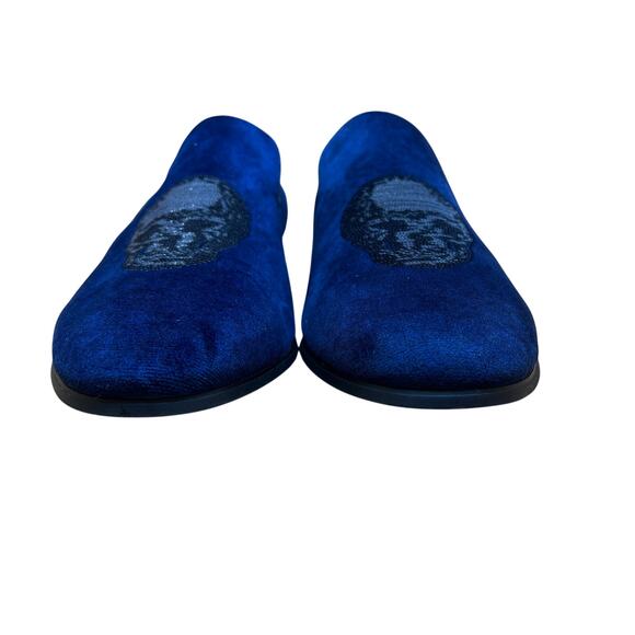 Inc Nova Sequin Skull Graphic Blue Velvet Loafer Mens 13M Slipper Shoes main image 6